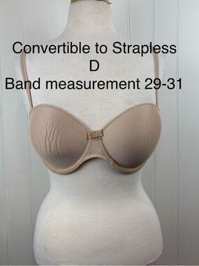 Chantelle Convertible Strapless Bra Nude 36D Multiway Support